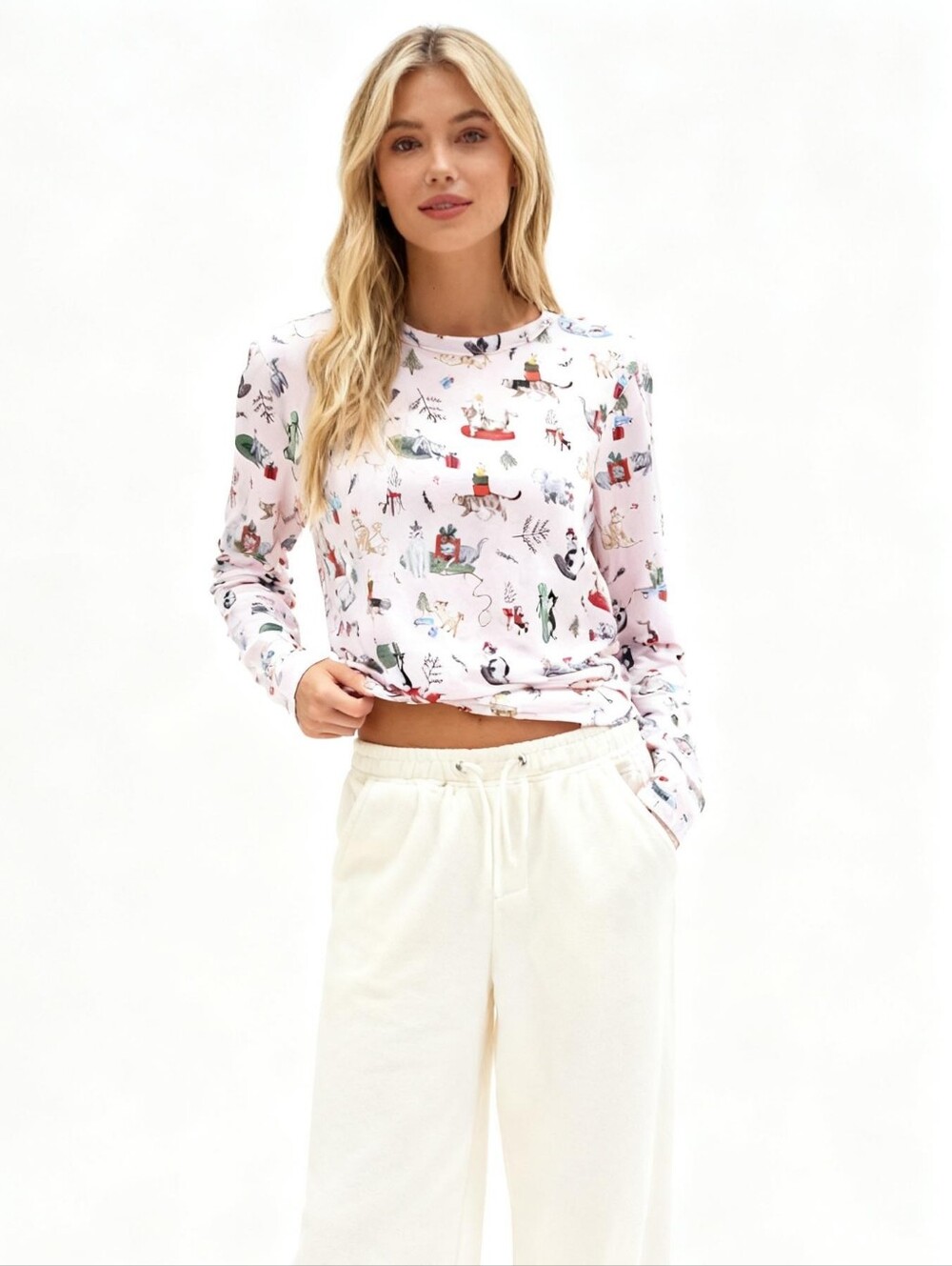 NEW!Pottery Barn Women's Pajama Long-Sleeve Top Size XS